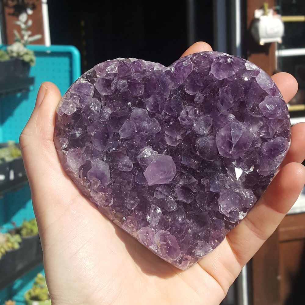 Lovely Amethyst Raw Crystal Heart